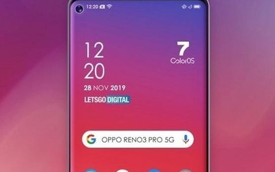 OPPO Reno 3 PRO 5G渲染圖來了 小開孔/窄邊框設(shè)計