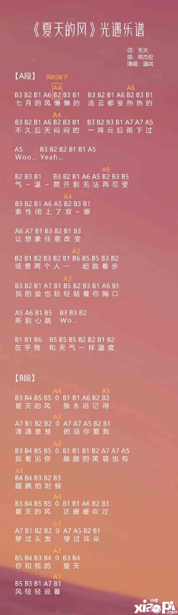 光遇曲譜夏天的風(fēng)