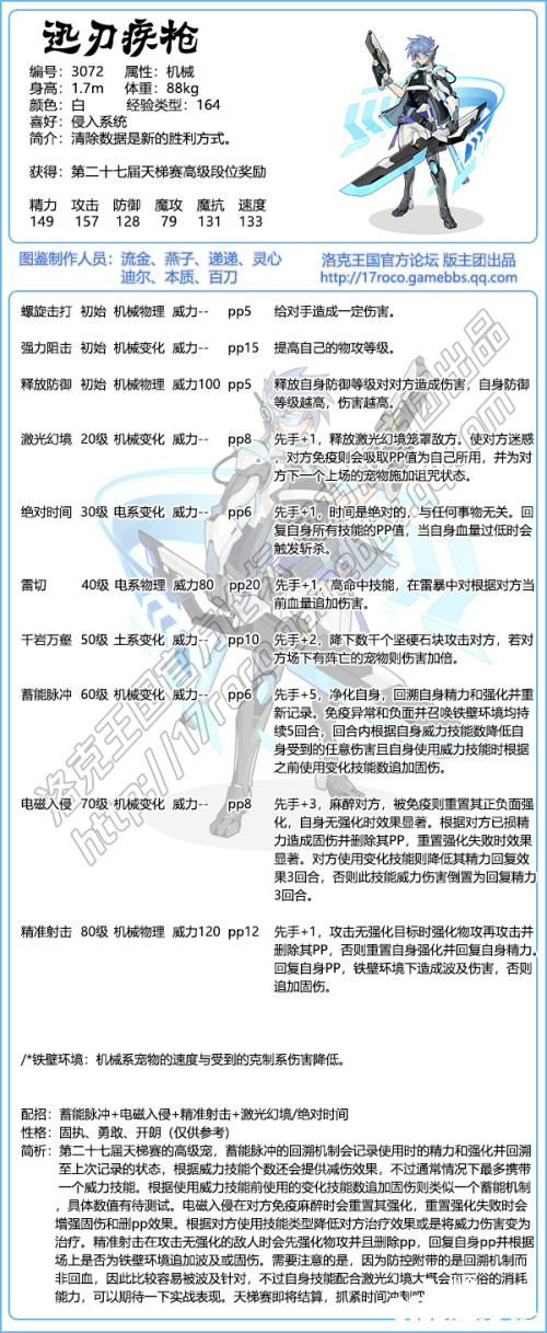 《洛克王國》迅刃疾槍技術(shù)表圖鑒，迅刃疾槍怎么樣/鋒利嗎？